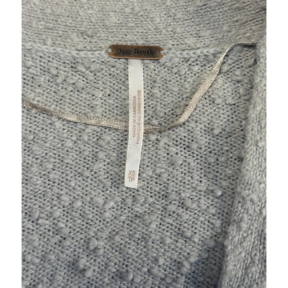 Free People Found My Friend Cardigan Sweater Knit Boho Cropped‎ Gray XS